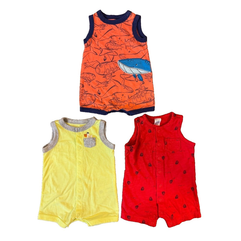 Carters Baby Boy 3 Months Summer Rompers 1 Piece Outfits Clothes Lot Bundle Boat